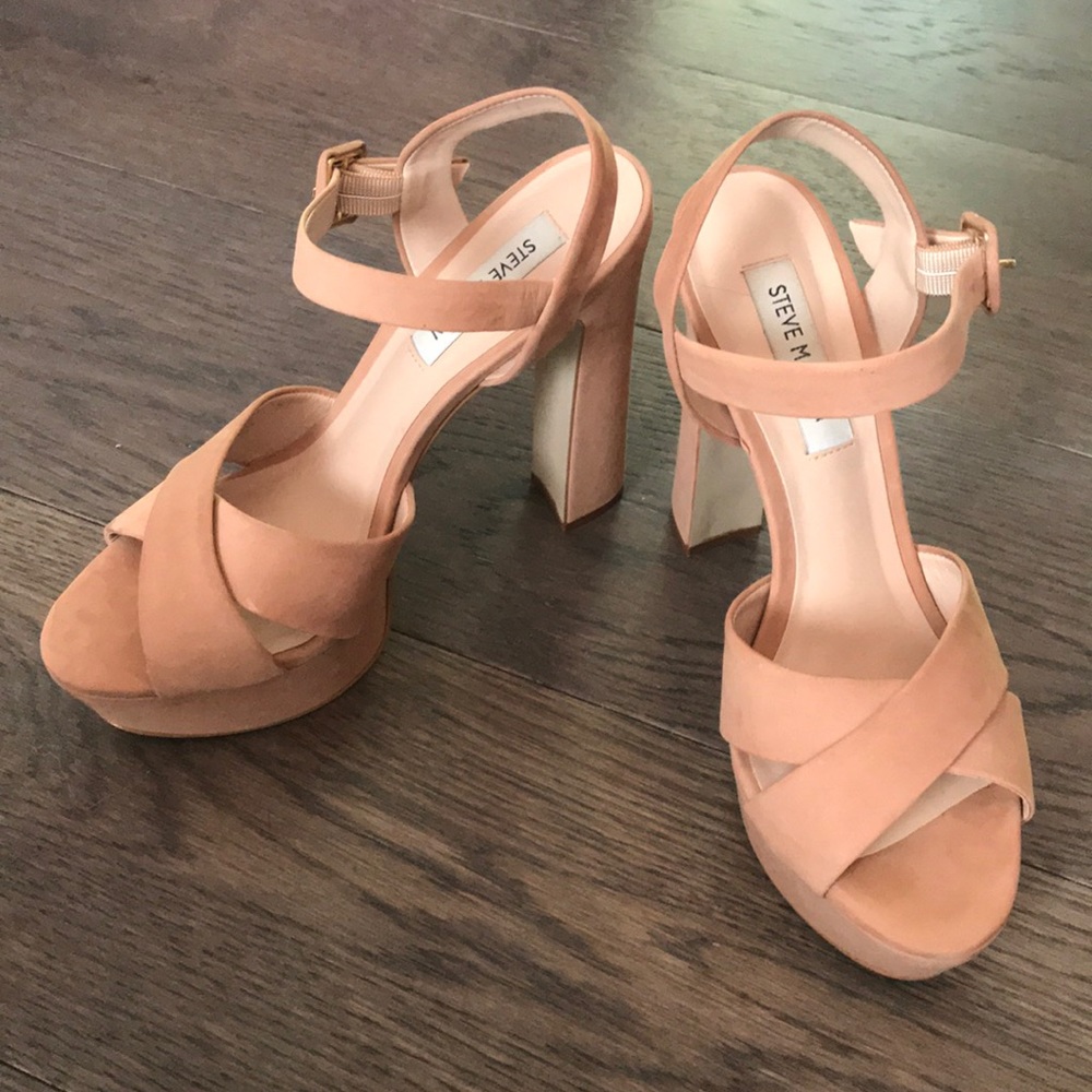 Steve Madden Marta suede leather platform heels